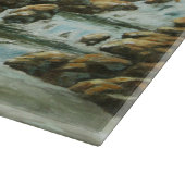 Whitetail Deer und Wasserfall Schneidebrett (Ecke)