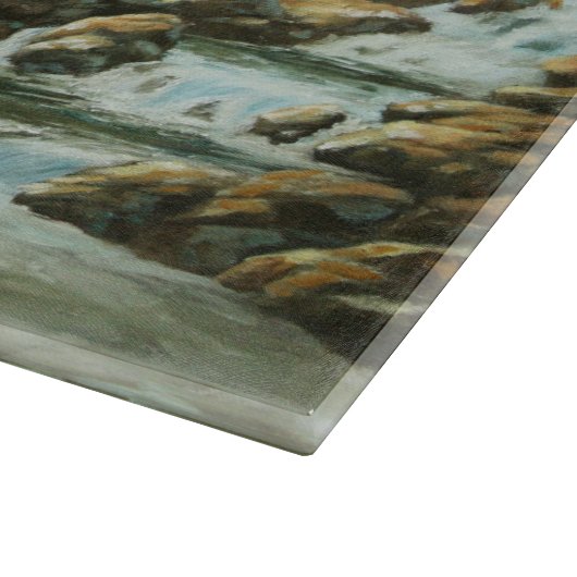 Whitetail Deer und Wasserfall Schneidebrett (Ecke)