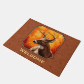 Whitetail Dei Herbst Reddish Brown Fußmatte (Schrägansicht)