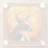 Whitetail Dei Herbst Reddish Brown Glasuntersetzer (Rückseite)