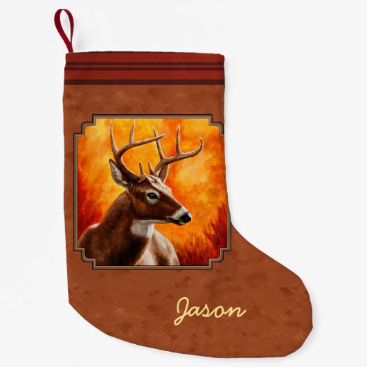 Whitetail Dei Herbst Reddish Brown Kleiner Weihnachtsstrumpf (Vorderseite)