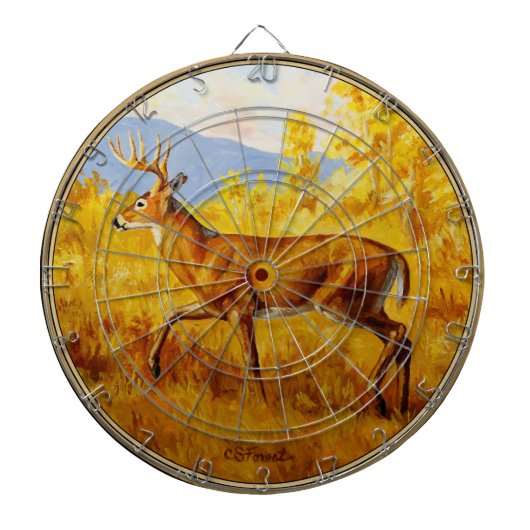 Whitetail Dei im Herbst Aspen Forest Dartscheibe (vorne)