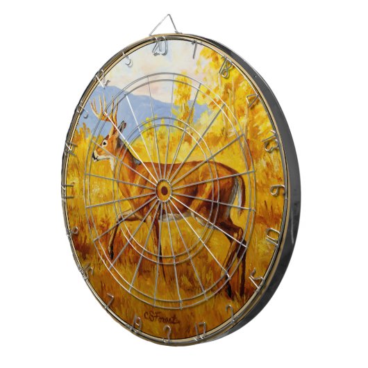 Whitetail Dei im Herbst Aspen Forest Dartscheibe (Vorderseite rechts)