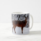 Whitetail Dei im Winter Schneekaffee Tasse (VorderseiteRechts)