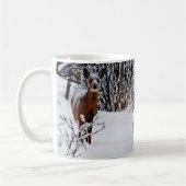 Whitetail Dei im Winter Schneekaffee Tasse (Links)