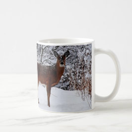 Whitetail Dei im Winter Schneekaffee Tasse