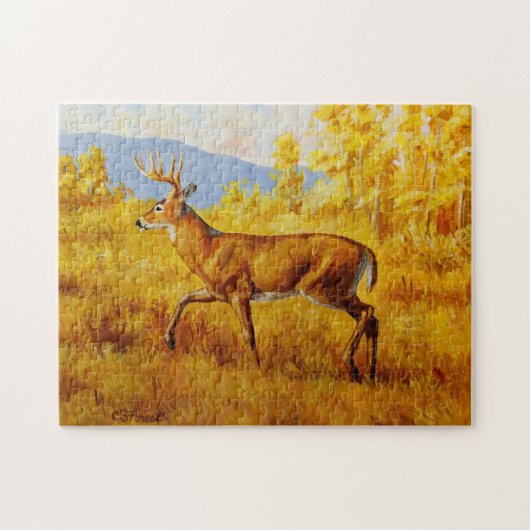 Whitetail Dez im Herbst Aspen Forest Puzzle (Horizontal)