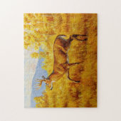 Whitetail Dez im Herbst Aspen Forest Puzzle (Vertikal)