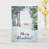 Whitetail Dez im Winter Snow Wildlife Weihnachten Karte (Gelbe Blume)