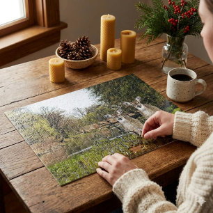 Whitetail Dez in Forest Collage Art Puzzle