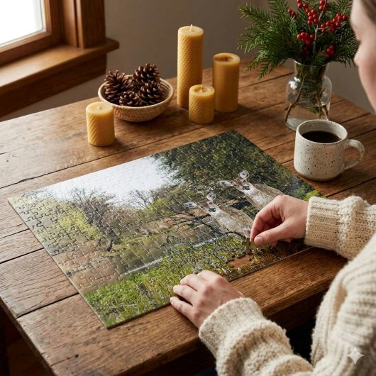 Whitetail Dez in Forest Collage Art Puzzle