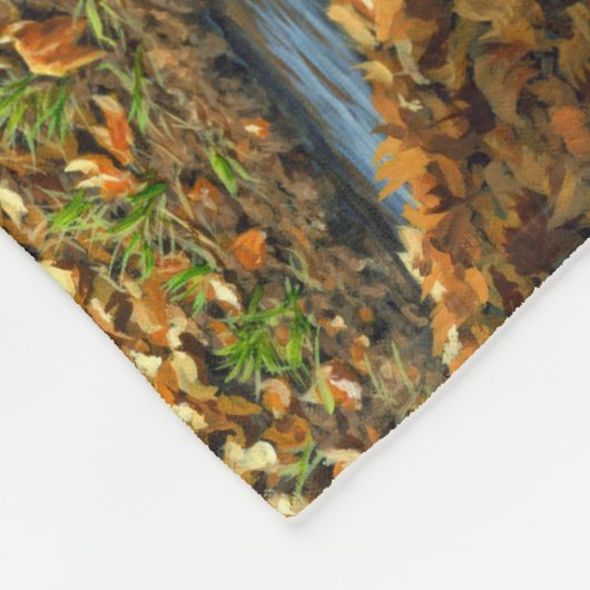 Whitetail Doe and Fawn Drinks aus einem Stream Fleecedecke (Ecke)