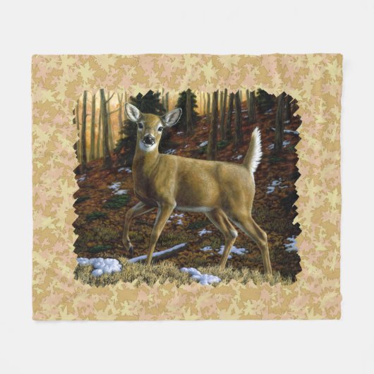 Whitetail Doe Fleecedecke (Vorderseite (Horizontal))