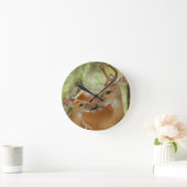 Whitetail-Dollar-und Kitz-Abbinden Runde Wanduhr (Zuhause)