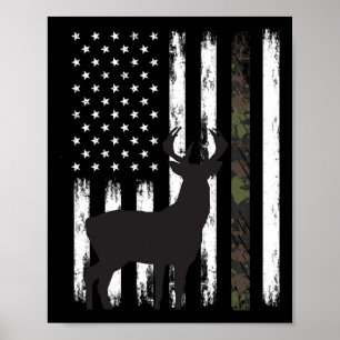 Whitetail Hirschjagd Jäger gibt Buck Camouflage Am Poster