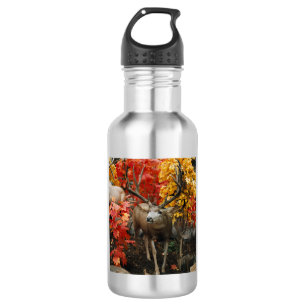 Whitetail im Herbst Aluminiumwasserflasche Edelstahlflasche