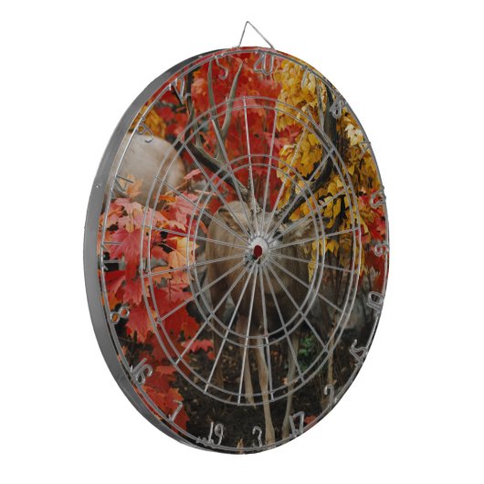 Whitetail im Herbst Dartscheibe (Vorderseite Links)