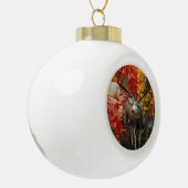 Whitetail im Herbst Keramik Kugel-Ornament (Links)