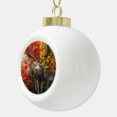 Whitetail im Herbst Keramik Kugel-Ornament (Rechts)