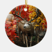 Whitetail im Herbst Keramikornament (Vorne)