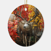 Whitetail im Herbst Keramikornament (Links)