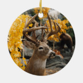 Whitetail im Herbst Keramikornament (Hinten)