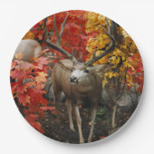 Whitetail im Herbst Pappteller (Vorderseite)