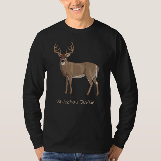 Whitetail Junkie Trophy Buck Hirsche Jagd T-Shirt (Vorderseite)