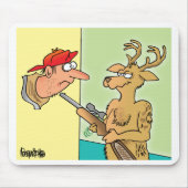 Whitetail-Rotwild-Jäger-Cartoon Mousepad (Vorne)
