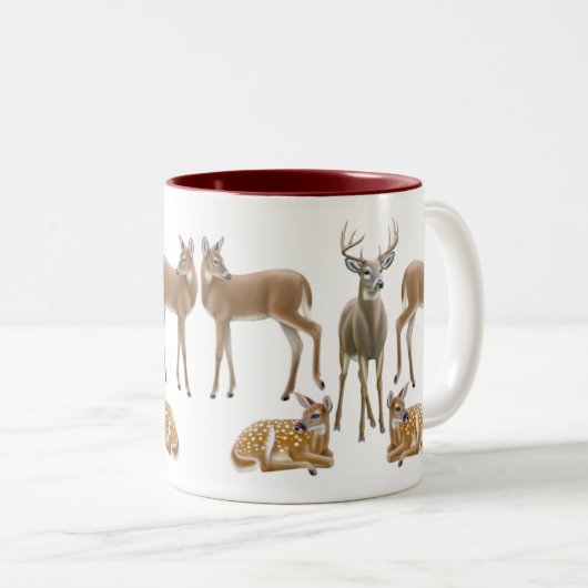 Whitetail-Rotwild-Tasse Zweifarbige Tasse (VorderseiteRechts)