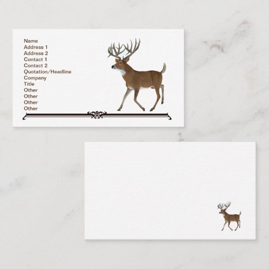 Whitetail Trophy Deer Visitenkarte (Vorne/Hinten)