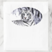 WhiteTiger Ovaler Aufkleber (Tasche)