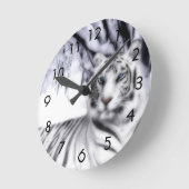 WhiteTiger Runde Wanduhr (Winkel)