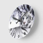 WhiteTiger Runde Wanduhr (Winkel)