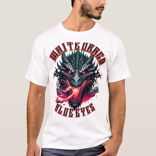 Whiteurago BlueEyes Dragon T-Shirt – Epic Fantasy  (Vorderseite)