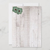 Whitewash Aquamarine rustikale Hochzeitseinladung Einladung (Rückseite)