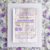 Whitewash Lilac Rustic First Holy Communion Einladung
