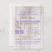 Whitewash Lilac Rustische Bestätigung Einladung (Vorderseite)