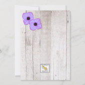 Whitewash Lilac Rustische Bestätigung Einladung (Rückseite)