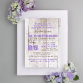 Whitewash Lilac Rustische Bestätigung Einladung