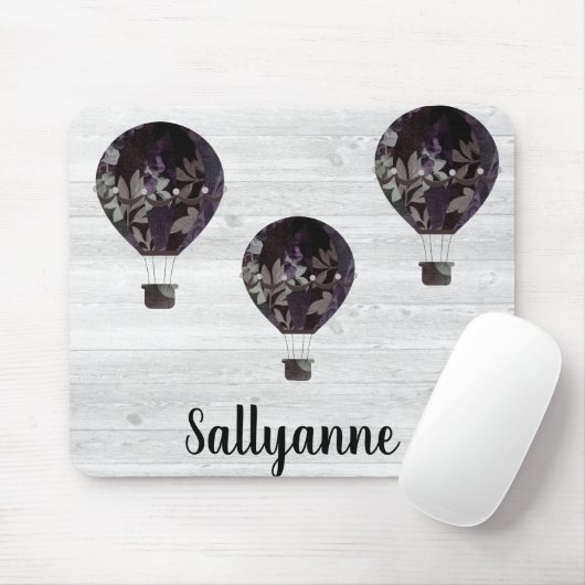 WHITEWASH RUSTIC HET AIR BALLOON KUNSTBAR MOUSEPAD (Mit Mouse)