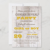 Whitewash Yellow Gender Reveitation Einladung (Vorderseite)