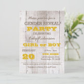 Whitewash Yellow Gender Reveitation Einladung (Stehend Vorderseite)