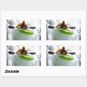 WHITEWASSER KYAKING. RECHTECKIGER AUFKLEBER (Blatt)