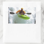 WHITEWASSER KYAKING. RECHTECKIGER AUFKLEBER (Tasche)