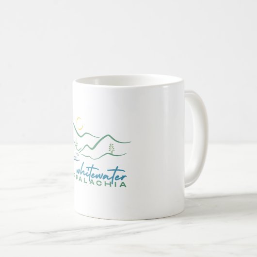 Whitewater Appalachia Watercolor Text Kaffeetasse (VorderseiteRechts)