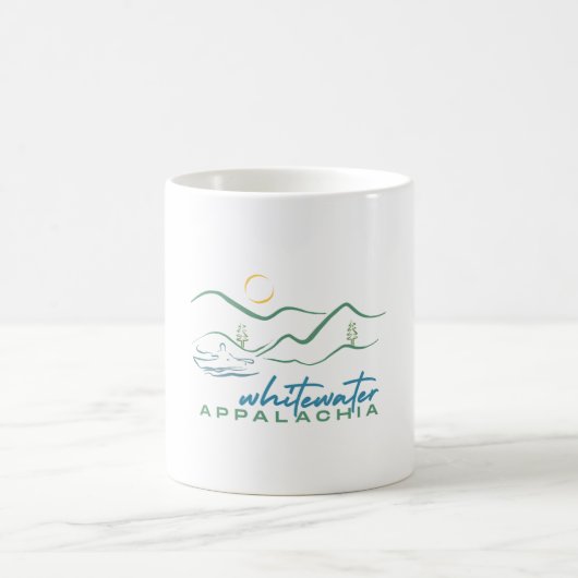Whitewater Appalachia Watercolor Text Kaffeetasse (Mittel)