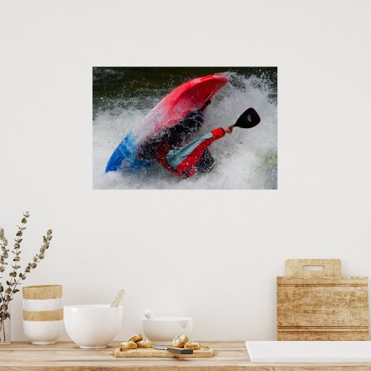 Whitewater Kayak Foto Poster (Küche)