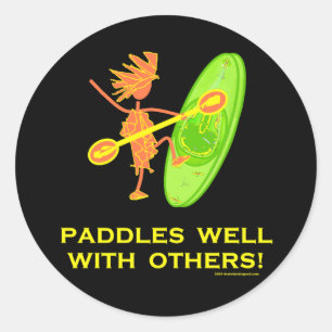 Whitewater Kayak - Paddeln gut mit anderen 2 Runder Aufkleber