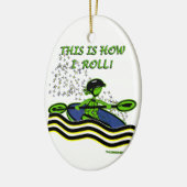 Whitewater Kayak Roll Keramik Ornament (Links)